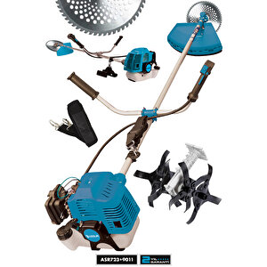 11000rpm 5.9 Hp Yan Tipi Benzinli Motorlu Ot Çalı Çim Biçme Tırpanı + Çapalama Aparatlı