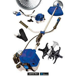 Plus 11000rpm 5.9 Hp Yan Tipi Benzinli Motorlu Ot Çalı Çim Biçme Tırpanı + Çapalama Aparatlı