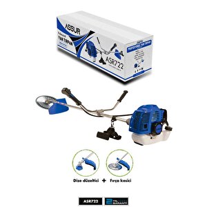 Plus 11000rpm 5.9 Hp Yan Tipi Benzinli Motorlu Ot Çalı Çim Biçme Tırpanı + Çapalama Aparatlı