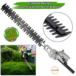 Çit Kesme Makinası Budama Düzeltme Aparatı Başlığı Çalı Kesme Bahçe Gül Bitki Tırpan 26 Mm 9 Diş