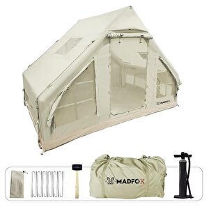 Madfox Bigless Glamping Cotton Inflatable Şişme Çadır  Baca Çıkışlı