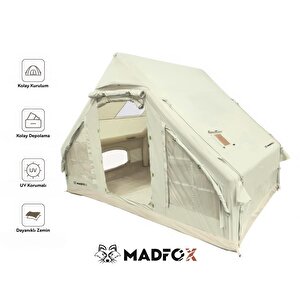 Madfox Bigless Glamping Cotton Inflatable Şişme Çadır  Baca Çıkışlı