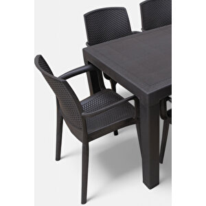 Maya 6 Kişilik Rattan Plastik Bahçe Masa Sandalye Takımı Özel Teslimat Ve Montaj