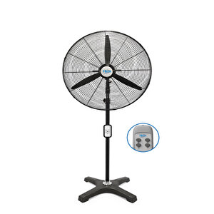 Hef-ak750 210w 75 Cm Siyah 3 Kanat Kumandalı Sanayi Tipi Ayaklı Vantilatör