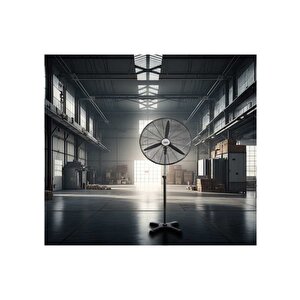 Hef-ak750 210w 75 Cm Siyah 3 Kanat Kumandalı Sanayi Tipi Ayaklı Vantilatör