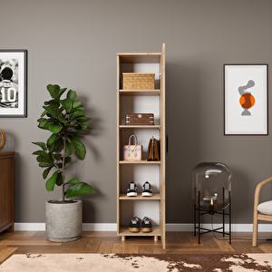 Lumi Tek Kapaklı Çok Amaçlı Dolap - Beyaz - 180x45x42 Cm