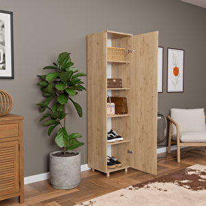 Lumi Tek Kapaklı Çok Amaçlı Dolap - Beyaz - 180x45x42 Cm