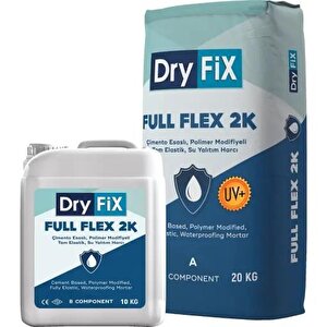 Full Flex 2k Uv Çimento Esaslı Uv Dirençli Tam Elastik Su Yalıtımı 30 Kg Set