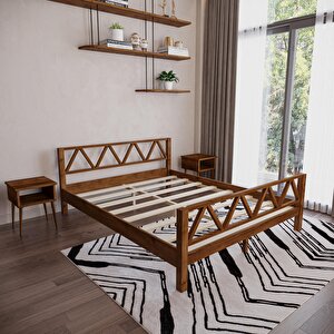 Milena Model Ceviz Renk Çam Ahşap Karyola 90x190 cm