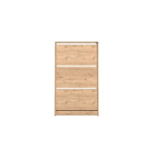 Flat Duo 3 Katlı Geniş Ayakkabılık - Florida Meşe 73x119x26 Cm