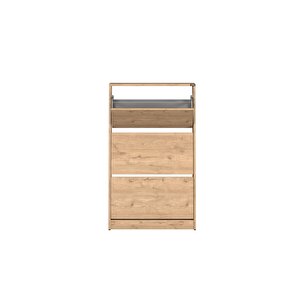 Flat Duo 3 Katlı Geniş Ayakkabılık - Florida Meşe 73x119x26 Cm