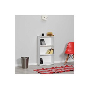 3 Raflı Kitaplık-beyaz 58x106x23 Cm