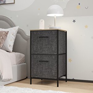 Çocuk 2 Çekmeceli Orta Boy Komodin Sehpa Füme 1608