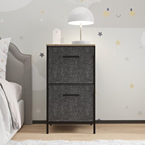 Çocuk 2 Çekmeceli Orta Boy Komodin Sehpa Füme 1608