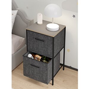 Çocuk 2 Çekmeceli Orta Boy Komodin Sehpa Füme 1608