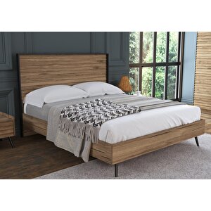 Della Premium Panjur Başlıklı Çift Kişilik Karyola - Minifiks - Pera / Siyah