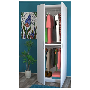 Bahar Giyinme Dolabı - Çok Amaçlı Dolap - Gardırop 60 Cm-2 Kapaklı