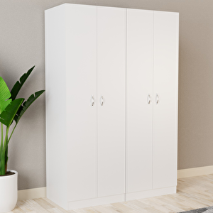 Tdesigno Gümüş Giyinme Dolabı - Çok Amaçlı Dolap - Gardırop 180 Cm-4 Kapaklı