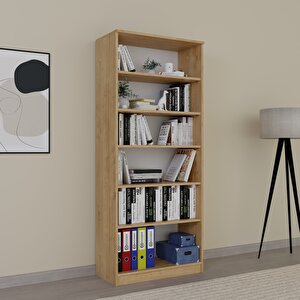 Lucas Cam Kapaklı Vitrin - Büfe - Kitaplık Ve Çok Amaçlı Dolap ( Ayarlanabi̇li̇r Raf ) Ceviz - Meşe