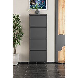 4 Kapaklı Metal Ayakkabılık Antrasit