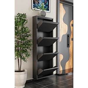 4 Kapaklı Metal Ayakkabılık Antrasit