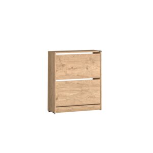 Flat Duo 2 Katlı Geniş Ayakkabılık - Florida Meşe 73x84x26 Cm