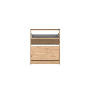 Flat Duo 2 Katlı Geniş Ayakkabılık - Florida Meşe 73x84x26 Cm