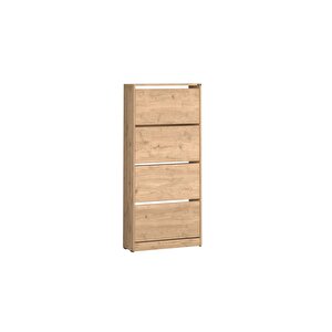 Flat Duo 4 Katlı Geniş Ayakkabılık - Florida Meşe 73x157x26 Cm