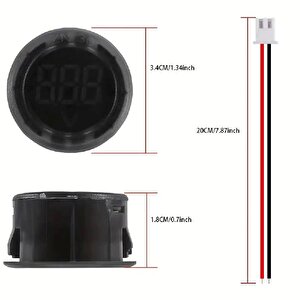 Dijital Voltmetre Dc4-100v Kırmızı Araç Karavan Motorsiklet Yat Tekne