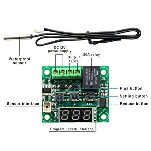 Dc 12v Mini Termostat Sıcaklık Kontrol Devresi -50-110c