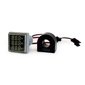 3'lü Volt Amper Hertz Ölçüm Voltmetre Ac60-500v 0-100a 20-75hz