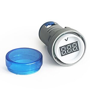 Mini Dijital Voltmetre 22mm Ac 60-500v Led Mavi Işık