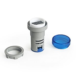 Mini Dijital Voltmetre 22mm Ac 60-500v Led Mavi Işık