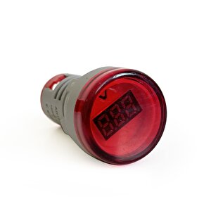 Mini Dijital Voltmetre 22mm Ac 60-500v Led Kırmızı Işık
