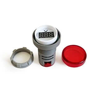 Mini Dijital Voltmetre 22mm Ac 60-500v Led Kırmızı Işık