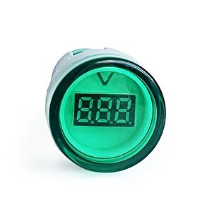 Mini Dijital Voltmetre 22mm Ac 60-500v Led Yeşil Işık