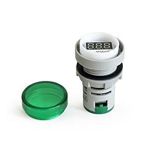 Mini Dijital Voltmetre 22mm Ac 60-500v Led Yeşil Işık