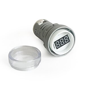 Mini Dijital Voltmetre 22mm Ac 60-500v Led Beyaz Işık