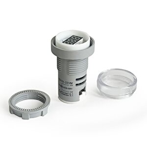 Mini Dijital Voltmetre 22mm Ac 60-500v Led Beyaz Işık