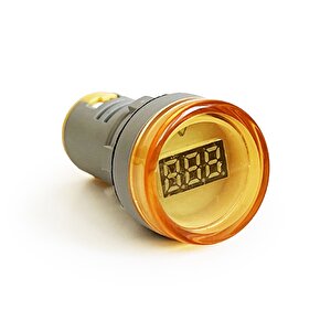Mini Dijital Voltmetre 22mm Ac 60-500v Led Sarı Işık