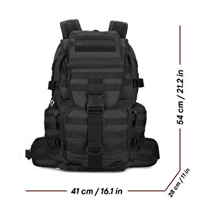 Protector Plus 50l Su Geçirmez Outdoor Sırt Çantası Sportif Siyah