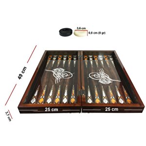 Star Antik Osmanlı Tuğrası Tavla Takımı