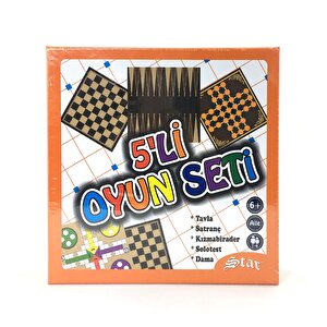 Star 5'li Oyun Seti Satranç Dama Tavla Kızmabirader Solo Test