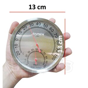 Anymetre Th600b Termometre Nem Ölçer Higrometre Paslanmaz Çelik Metal Gövde