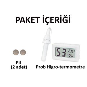 Aek-tech Prob Nem Ölçer Termometre (beyaz) Kuluçka Sera Teraryum