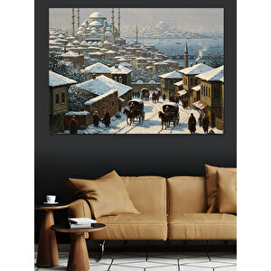 Karla Kaplı Eski İstanbul Dekoratif Kanvas - Mdf Ahşap Tablo