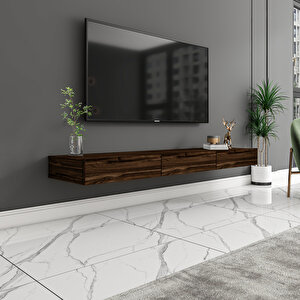 Avalon Duvara Monte Tv Sehpası – 140 Cm, Modern Minimal Tasarım, 4 Renk Seçeneği Ile Şık Ve Fonksiyonel Tv Ünitesi, Sandık Ceviz 1092 Ceviz