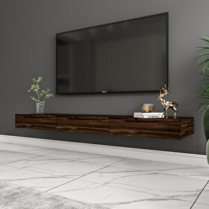 Avalon Duvara Monte Tv Sehpası – 140 Cm, Modern Minimal Tasarım, 4 Renk Seçeneği Ile Şık Ve Fonksiyonel Tv Ünitesi, Sandık Ceviz 1092 Ceviz