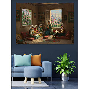 Pencereden İstanbul Manzaralı Kurs Dekoratif Kanvas - Mdf Ahşap Tablo