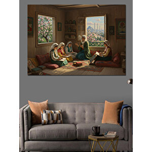 Pencereden İstanbul Manzaralı Kurs Dekoratif Kanvas - Mdf Ahşap Tablo